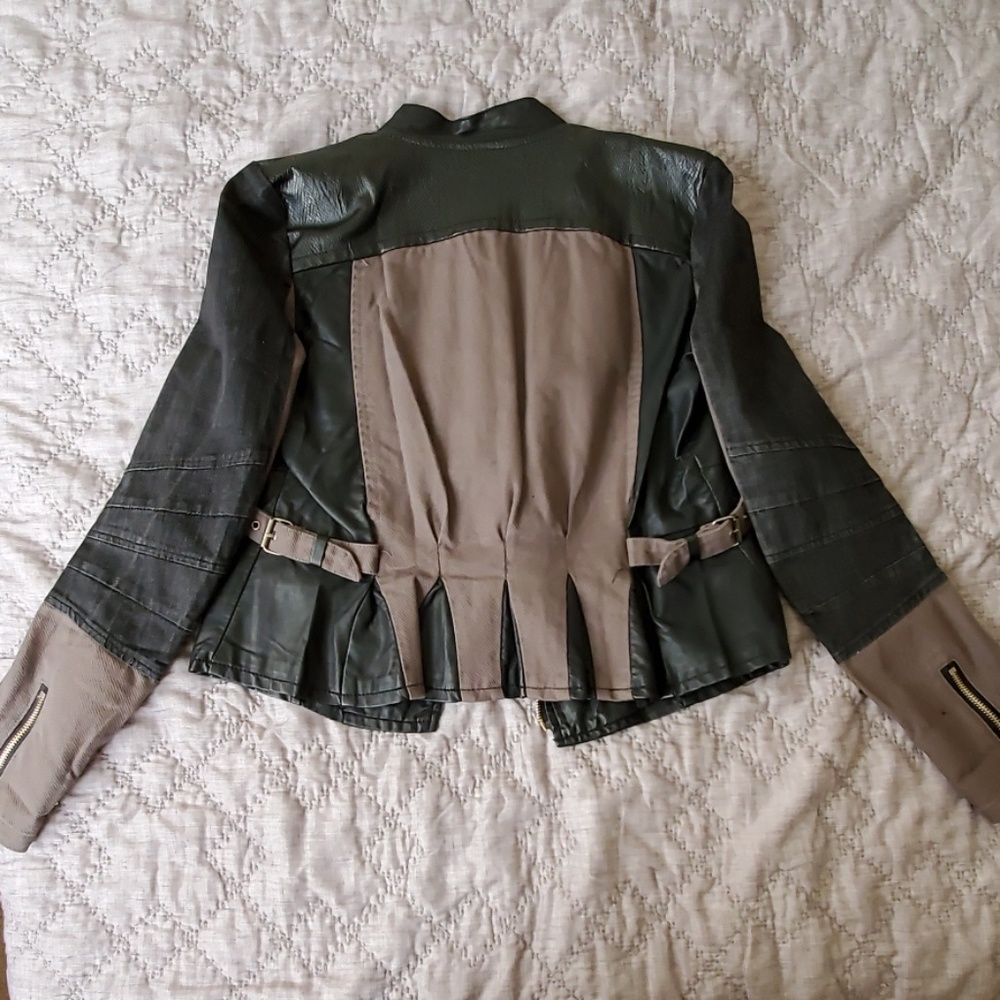 GRACIA bicker jacket black leather and jeans mixed - Picture 3 of 8